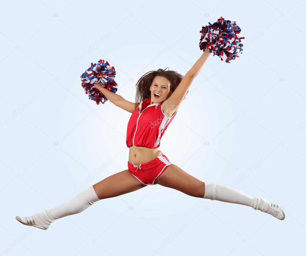 Cheerleader girl jumping