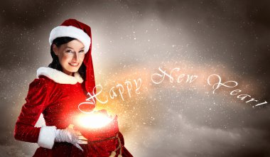 Noel Baba kostüm güzel kız
