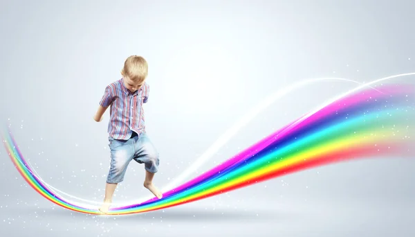 Happy kid jumping — Stock Photo, Image