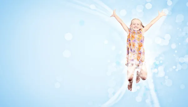 Happy kid jumping — Stock Photo, Image