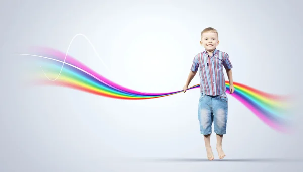 Happy kid jumping — Stock Photo, Image