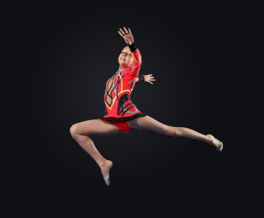 jimnastikçi elbise poz içinde genç bir kadın