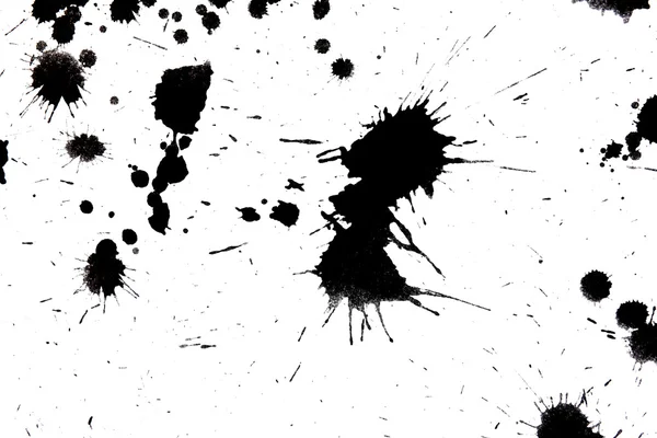 Black drop ink splatter splash — Stock Photo, Image