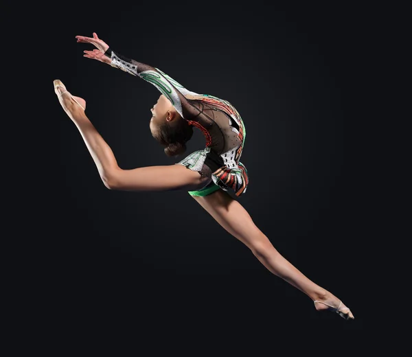 Young woman in gymnast suit posing — Stock Photo, Image