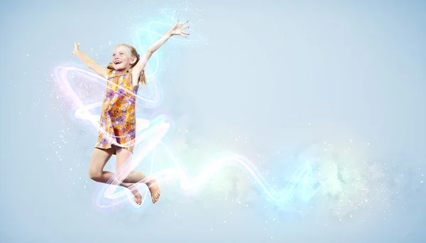 Happy kid jumping — Stock Photo, Image