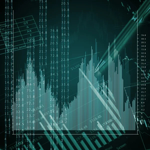 Finansiella diagram och grafer — Stockfoto