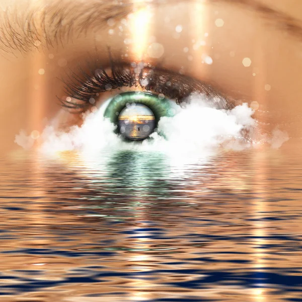 Auge auf Wasser landschaftlich — Stockfoto