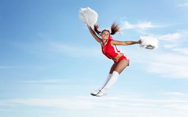 Unga kvinnliga cheerleader — Stockfoto