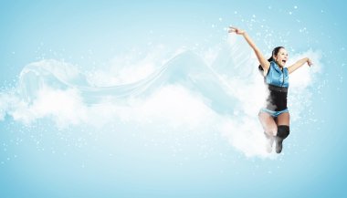 genç kadın dansçı. ışık efekti.