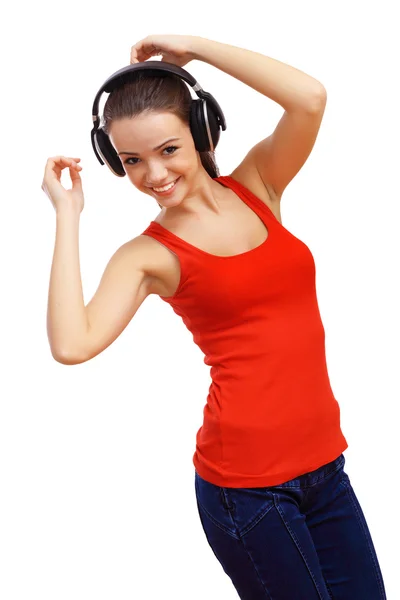 Happy smiling girl dancing — Stock Photo, Image