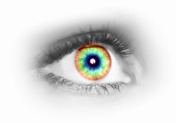 Human eye on grey background — Stock Photo, Image