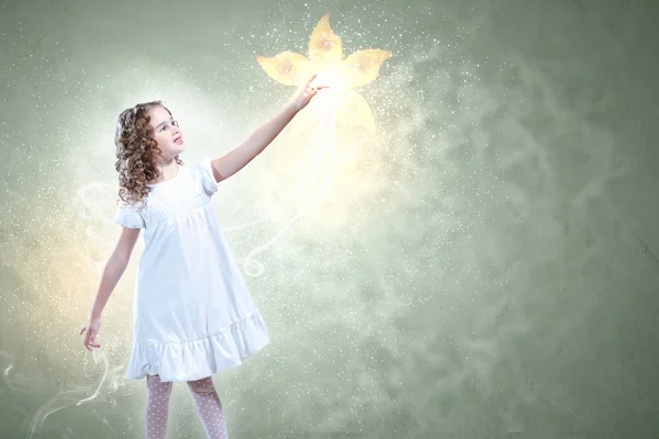 Child with magic light — Stock Photo, Image