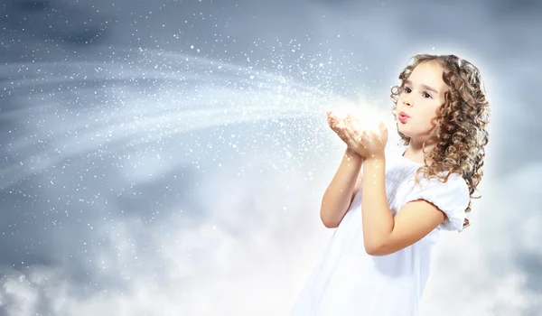 Child with magic light — Stock Photo, Image