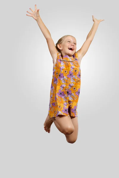 Happy kid jumping — Stock Photo, Image