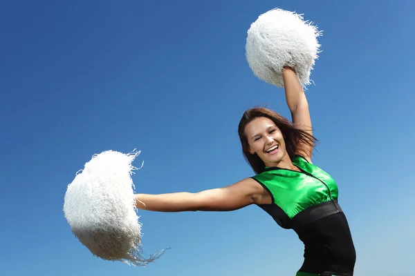 Young female dancer against white background — Stock Photo, Image