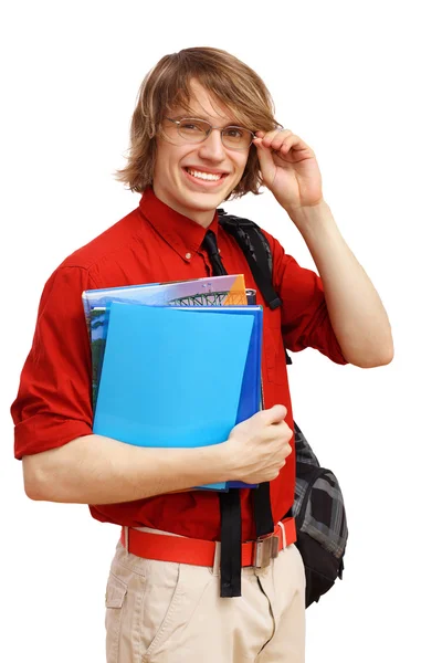 Estudiante feliz con libros — Foto de Stock