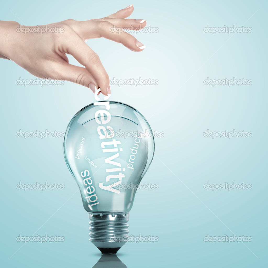 Word Information inside a light bulb