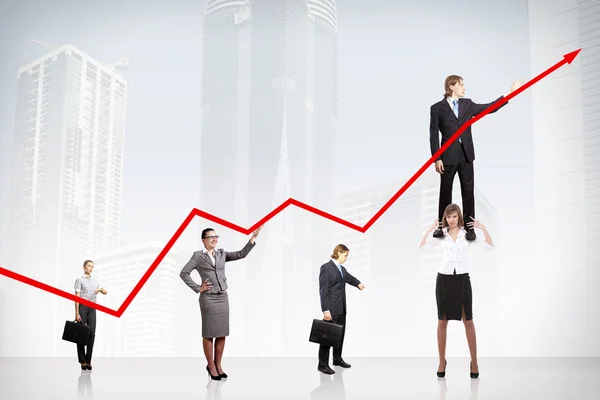 Gráfico de Crescimento e Sucesso dos Negócios — Fotografia de Stock