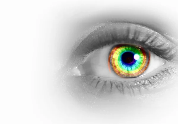 Human eye on grey background — Stock Photo, Image