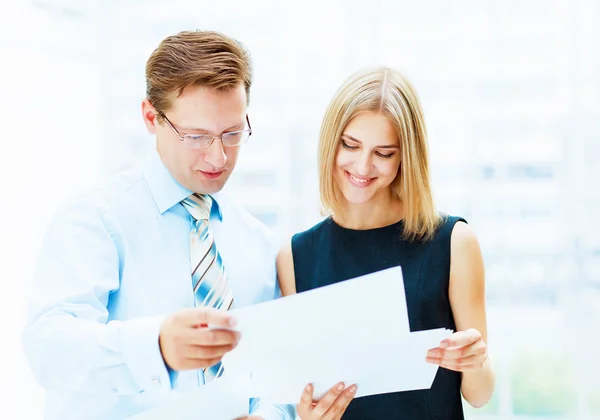 Two young business collegues. Royalty Free Stock Images