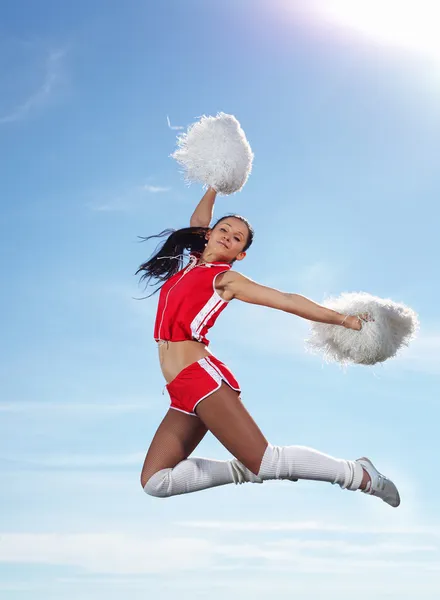 Unga kvinnliga cheerleader — Stockfoto