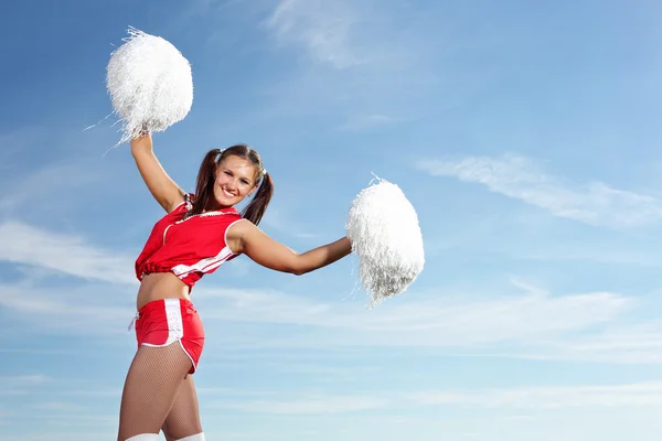 Unga kvinnliga cheerleader — Stockfoto