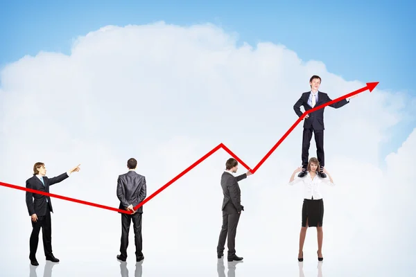 Wykres wzrost i sukces firmy — Zdjęcie stockowe