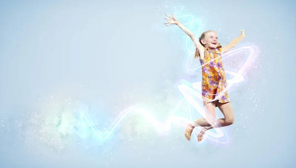 Happy kid jumping — Stock Photo, Image