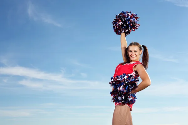 Unga kvinnliga cheerleader — Stockfoto