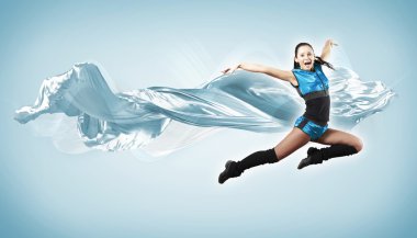 genç kadın dansçı. ışık efekti.