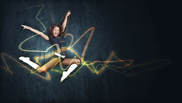 Jeune danseuse. Avec effet de lumière . — Photo