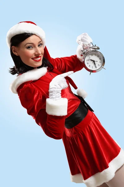 Christmas girl in santa hat — Stock Photo, Image