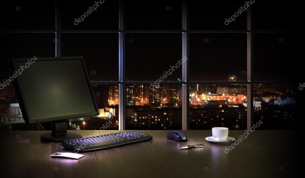 Office at night Stock Photo by ©SergeyNivens 15774341