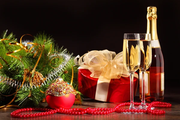 New Year's still life with glasses — Stock Photo, Image