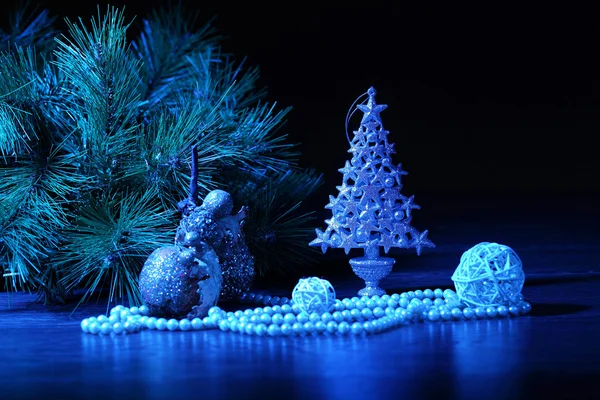 Blue Christmas collage — Stock Photo, Image