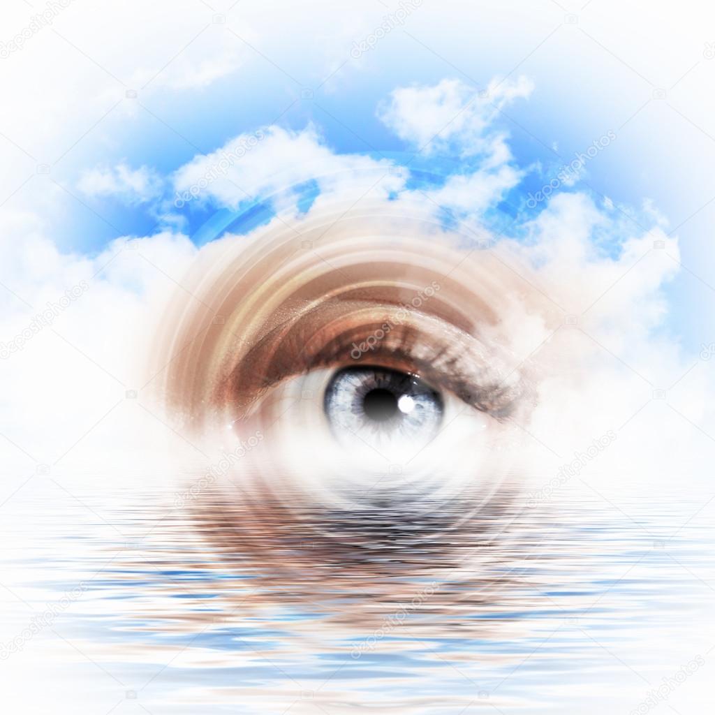 Eye overlooking water scenic