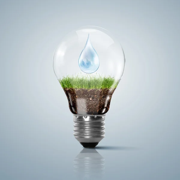 LAMP lampa med ren natur symbol inne — Stockfoto