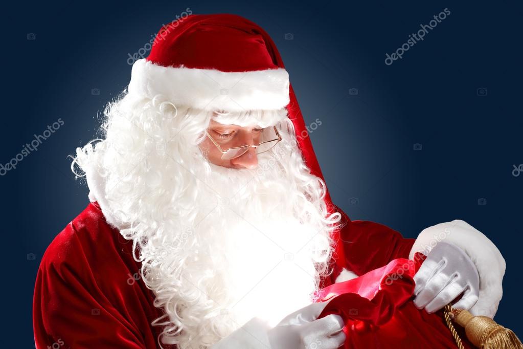 Santa claus with his gift bag