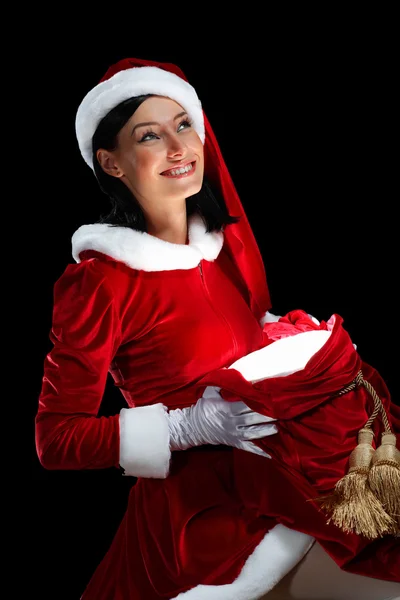 예쁜 산타 여자 — 스톡 사진