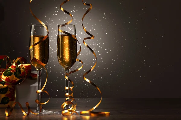 Glasses of champagne at new year party Stock Image