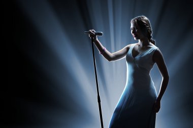 Female singer on the stage