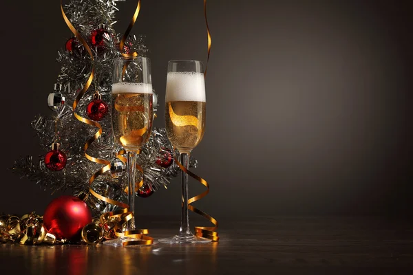 Glasses of champagne at new year party — Stock Photo, Image