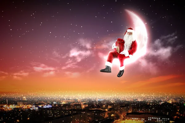 Santa na lua — Fotografia de Stock