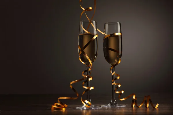 Glasses of champagne at new year party — Stock Photo, Image