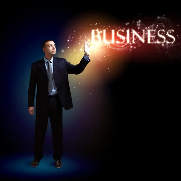 Empresario con luz brillante — Foto de Stock