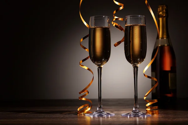 Glasses of champagne at new year party — Stock Photo, Image