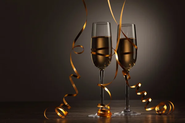 Glasses of champagne at new year party — Stock Photo, Image