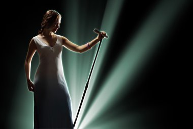 Female singer on the stage