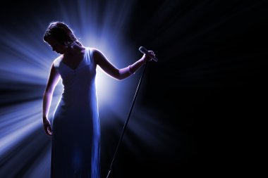 Female singer on the stage