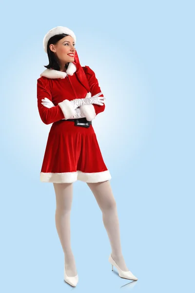 Attracive girl in santa clothes — Stock Photo, Image